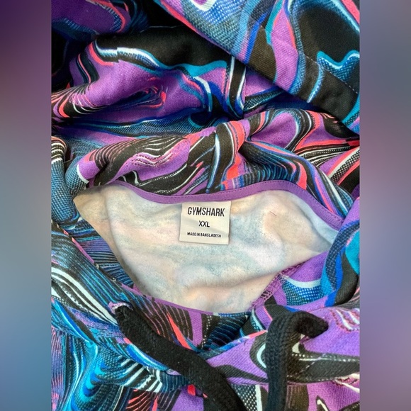 Gymshark | Geometric Hoodie | Purple Swirl | XXL Tall Unisex - Picture 6 of 6